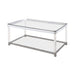 Anne Coffee Table with Lower Shelf Chrome and Clear - Tony’s Furniture Store & Linen (GA) - Multi Location