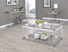 Anne Coffee Table with Lower Shelf Chrome and Clear - Tony’s Furniture Store & Linen (GA) - Multi Location