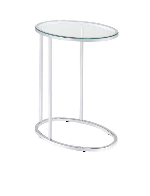 Kyle Oval Snack Table Chrome and Clear - Tony’s Furniture Store & Linen (GA) - Multi Location