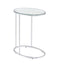 Kyle Oval Snack Table Chrome and Clear - Tony’s Furniture Store & Linen (GA) - Multi Location