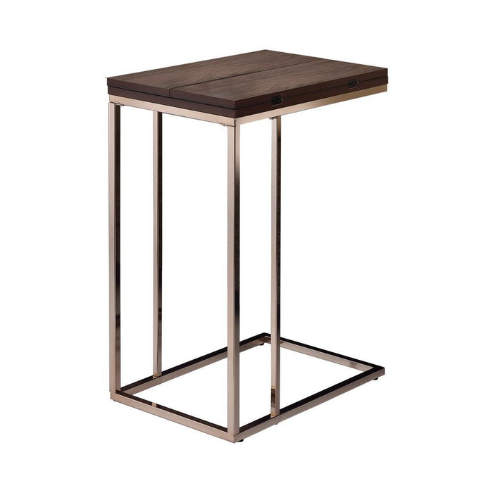 Pedro Expandable Top Accent Table Chestnut and Chrome - Tony’s Furniture Store & Linen (GA) - Multi Location
