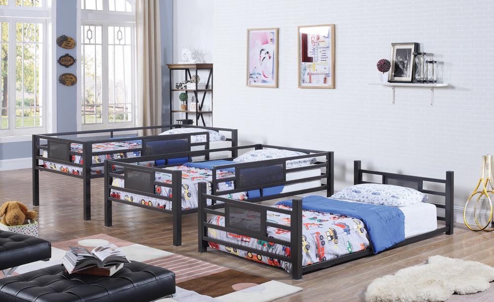 Rogen Twin Triple Bunk Bed Dark Bronze - Tony’s Furniture Store & Linen (GA) - Multi Location