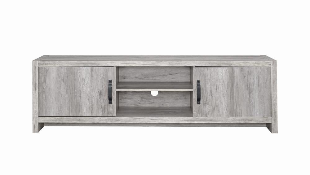 Burke 2-drawer TV Console Grey Driftwood - Tony’s Furniture Store & Linen (GA) - Multi Location