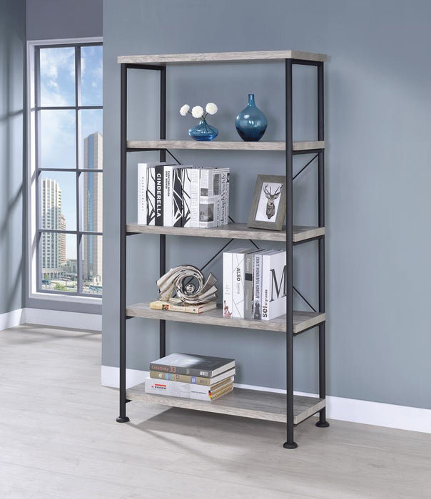 Analiese 4-shelf Open Bookcase Grey Driftwood - Tony’s Furniture Store & Linen (GA) - Multi Location