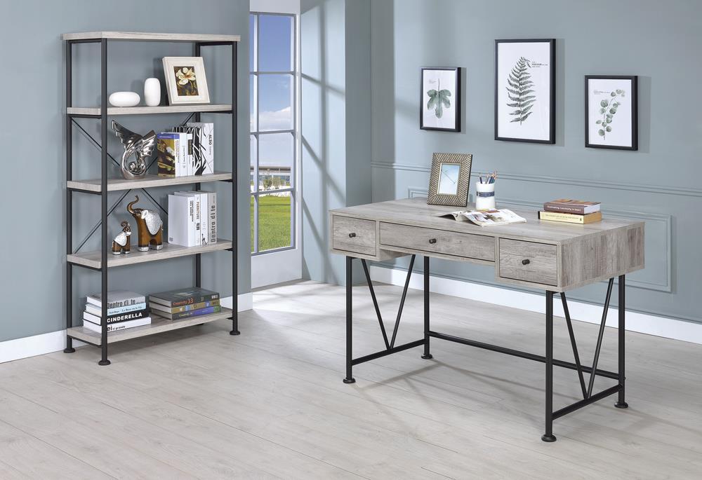 Analiese 4-shelf Open Bookcase Grey Driftwood - Tony’s Furniture Store & Linen (GA) - Multi Location