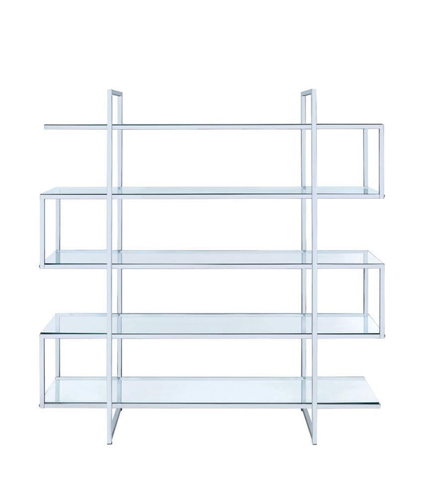 Elmer 5-shelf Bookcase Chrome and Clear - Tony’s Furniture Store & Linen (GA) - Multi Location