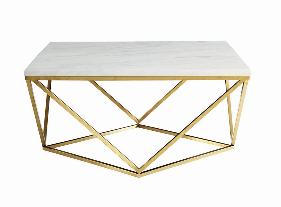 Elana Rectangle 2-shelf Coffee Table Glossy White - Tony’s Furniture Store & Linen (GA) - Multi Location