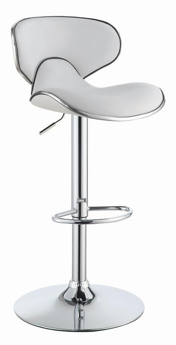 Edenton Upholstered Adjustable Height Bar Stools White and Chrome (Set of 2) - Tony’s Furniture Store & Linen (GA) - Multi Location