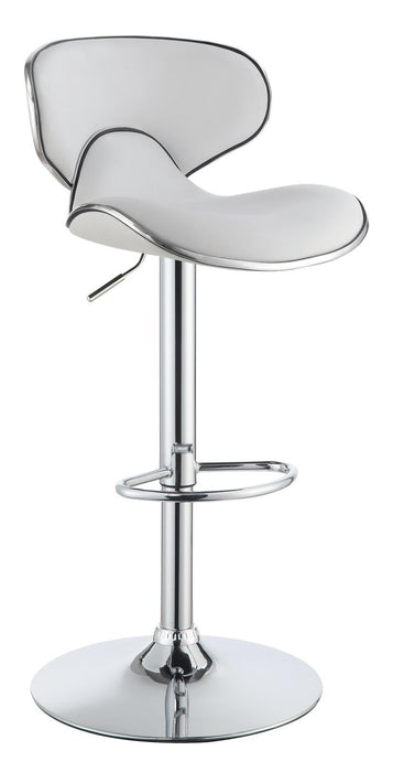 Edenton Upholstered Adjustable Height Bar Stools White and Chrome (Set of 2) - Tony’s Furniture Store & Linen (GA) - Multi Location