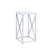 Edmund Accent Table with X-cross Glossy White and Chrome - Tony’s Furniture Store & Linen (GA) - Multi Location