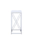 Edmund Accent Table with X-cross Glossy White and Chrome - Tony’s Furniture Store & Linen (GA) - Multi Location