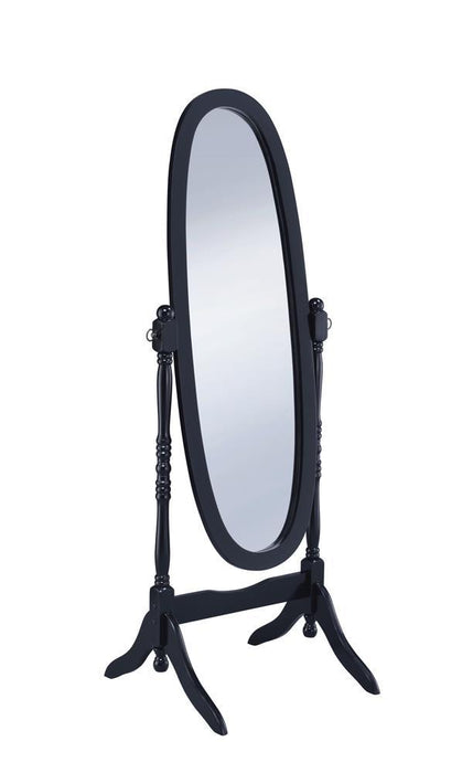 Foyet Oval Cheval Mirror Black - Tony’s Furniture Store & Linen (GA) - Multi Location