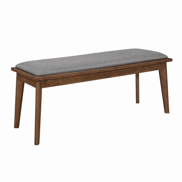 Alfredo Upholstered Dining Bench Grey and Natural Walnut - Tony’s Furniture Store & Linen (GA) - Multi Location