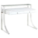 Gemma 2-drawer Writing Desk Glossy White and Chrome - Tony’s Furniture Store & Linen (GA) - Multi Location