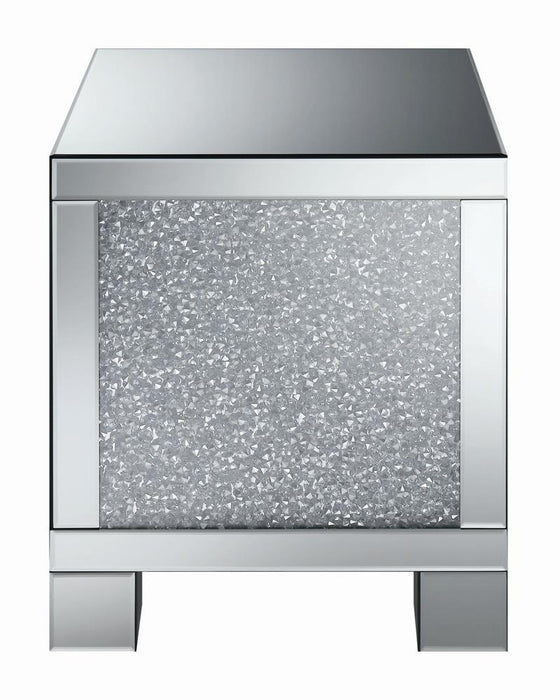 Gillian Square End Table Silver and Clear Mirror - Tony’s Furniture Store & Linen (GA) - Multi Location