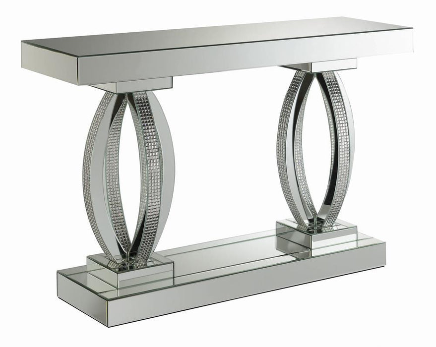 Amalia Rectangular Sofa Table with Shelf Clear Mirror - Tony’s Furniture Store & Linen (GA) - Multi Location