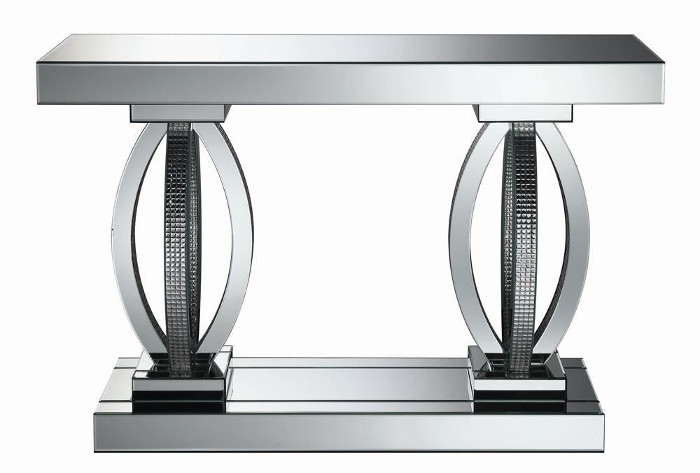 Amalia Rectangular Sofa Table with Shelf Clear Mirror - Tony’s Furniture Store & Linen (GA) - Multi Location