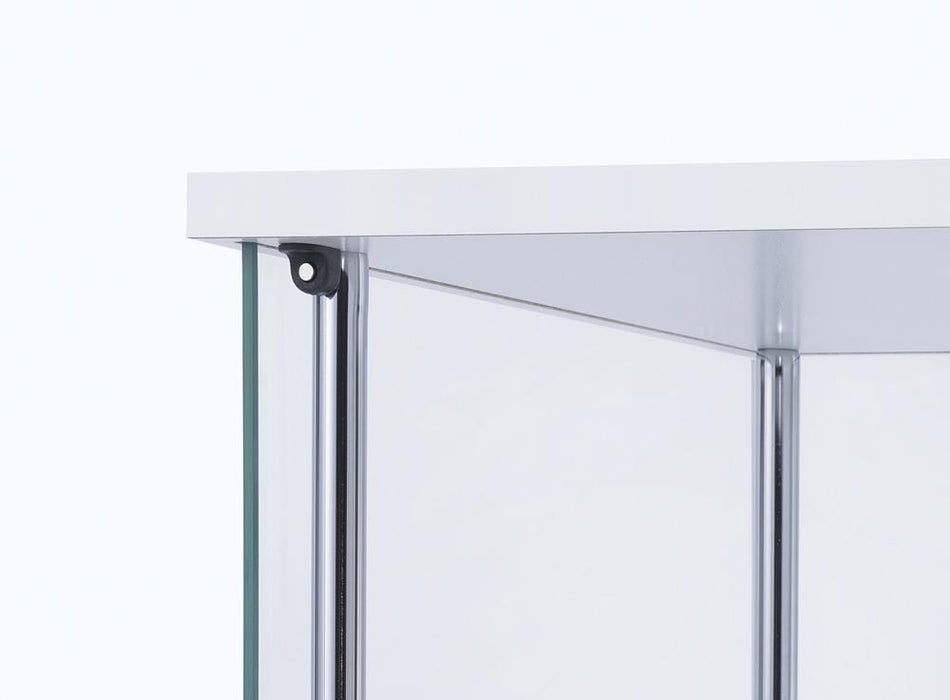 Bellatrix Rectangular 4-shelf Curio Cabinet White and Clear - Tony’s Furniture Store & Linen (GA) - Multi Location