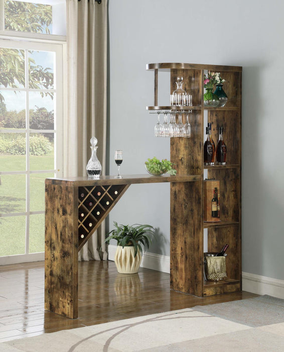 Belvedere 5-shelf Bar Table Storage Antique Nutmeg - Tony’s Furniture Store & Linen (GA) - Multi Location