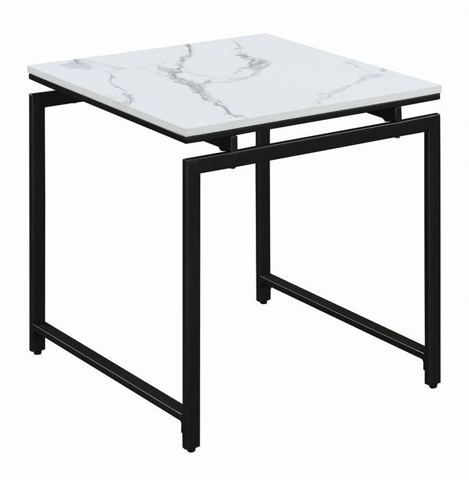 Clark 3-piece Occasional Set White and Dark Gunmetal - Tony’s Furniture Store & Linen (GA) - Multi Location