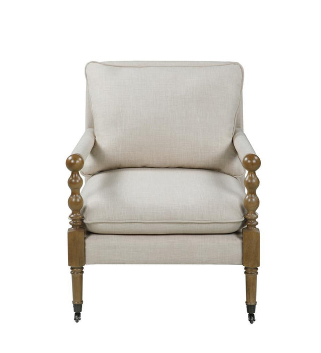 Dempsy Upholstered Accent Chair with Casters Beige - Tony’s Furniture Store & Linen (GA) - Multi Location