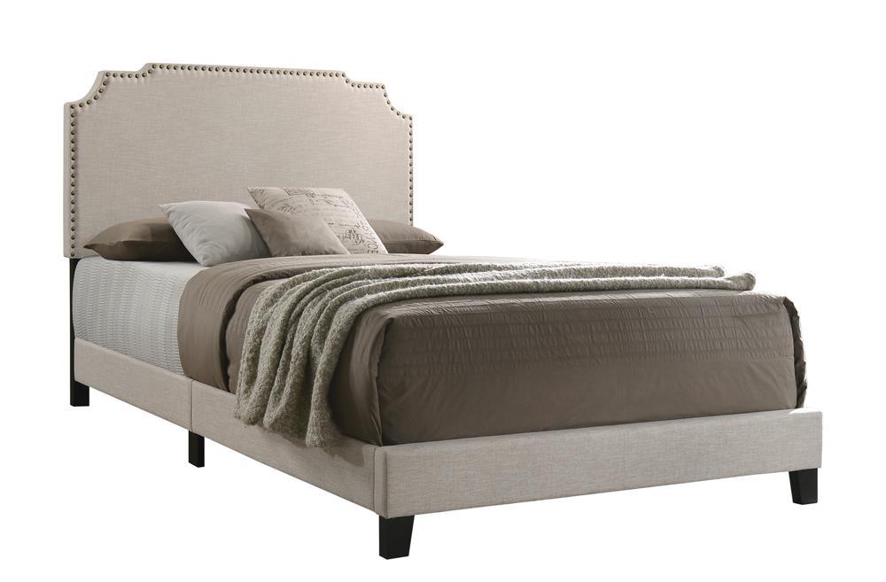 Tamarac Upholstered Nailhead Eastern King Bed Beige - Tony’s Furniture Store & Linen (GA) - Multi Location