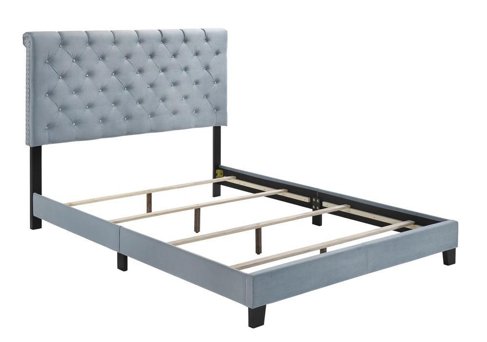 Warner Queen Upholstered Bed Slate Blue - Tony’s Furniture Store & Linen (GA) - Multi Location