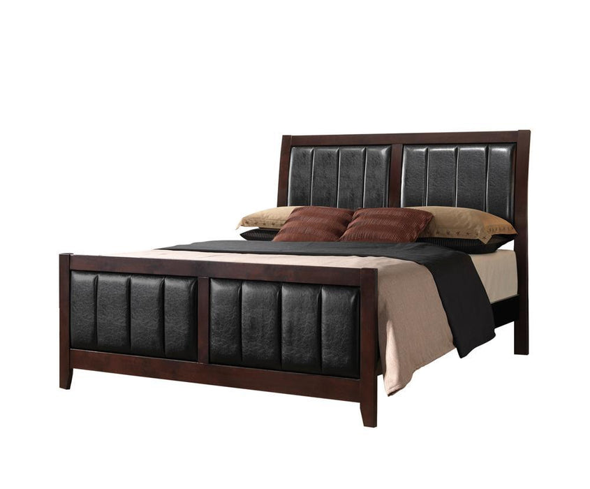Carlton Full Upholstered Panel Bed Cappuccino and Black - Tony’s Furniture Store & Linen (GA) - Multi Location