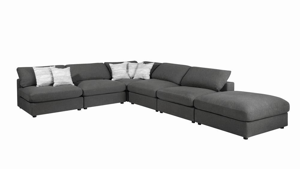 Serene Upholstered Rectangular Ottoman Charcoal - Tony’s Furniture Store & Linen (GA) - Multi Location