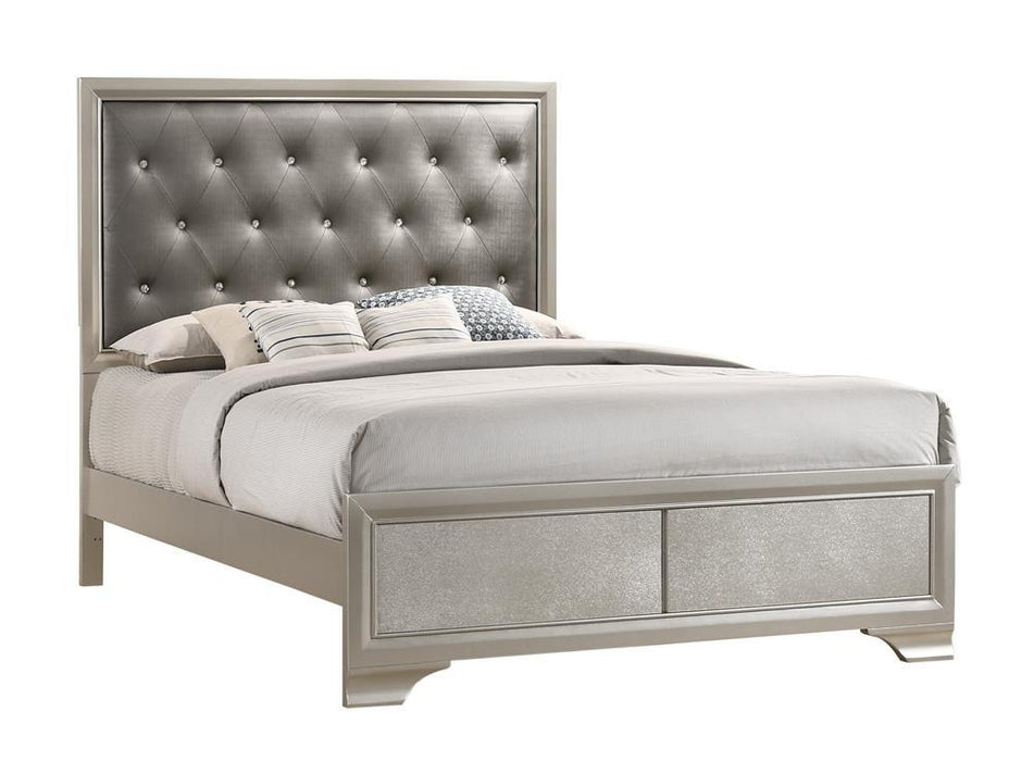 Salford Eastern King Panel Bed Metallic Sterling and Charcoal Grey - Tony’s Furniture Store & Linen (GA) - Multi Location