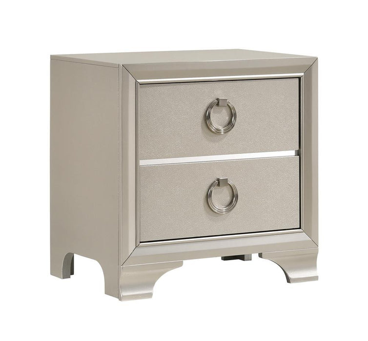 Salford 2-drawer Nightstand Metallic Sterling - Tony’s Furniture Store & Linen (GA) - Multi Location