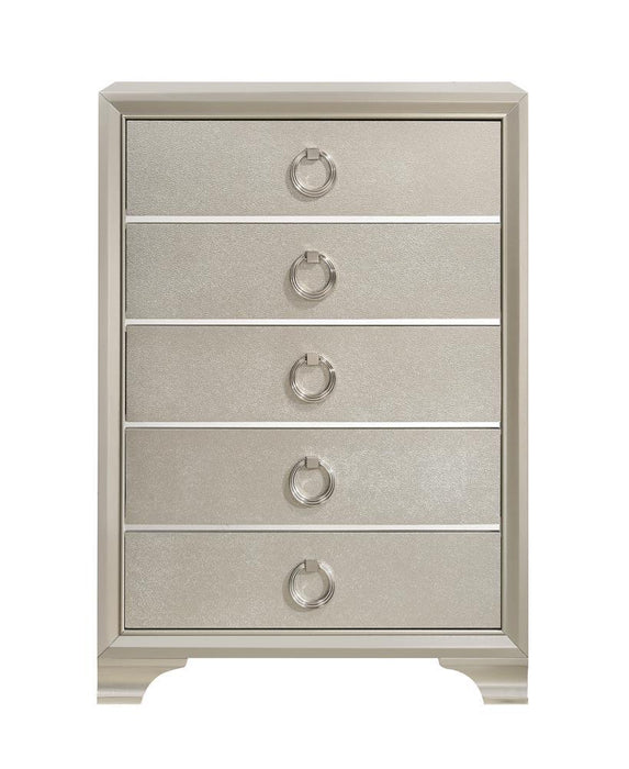 Salford 5-drawer Chest Metallic Sterling - Tony’s Furniture Store & Linen (GA) - Multi Location