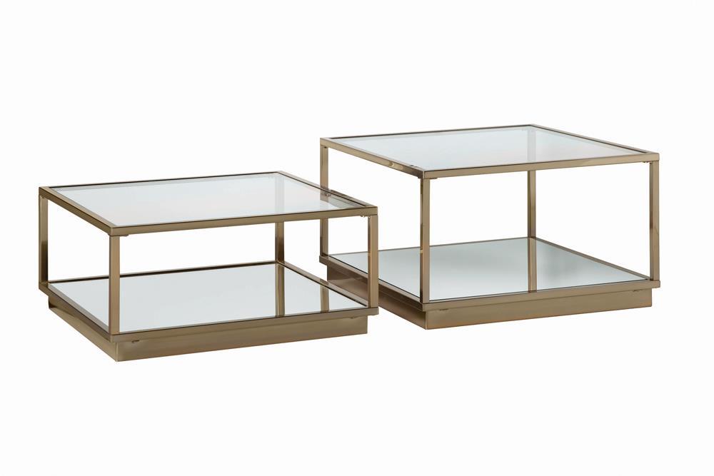 Renee 2-piece Square Occasional Set Rose Brass - Tony’s Furniture Store & Linen (GA) - Multi Location