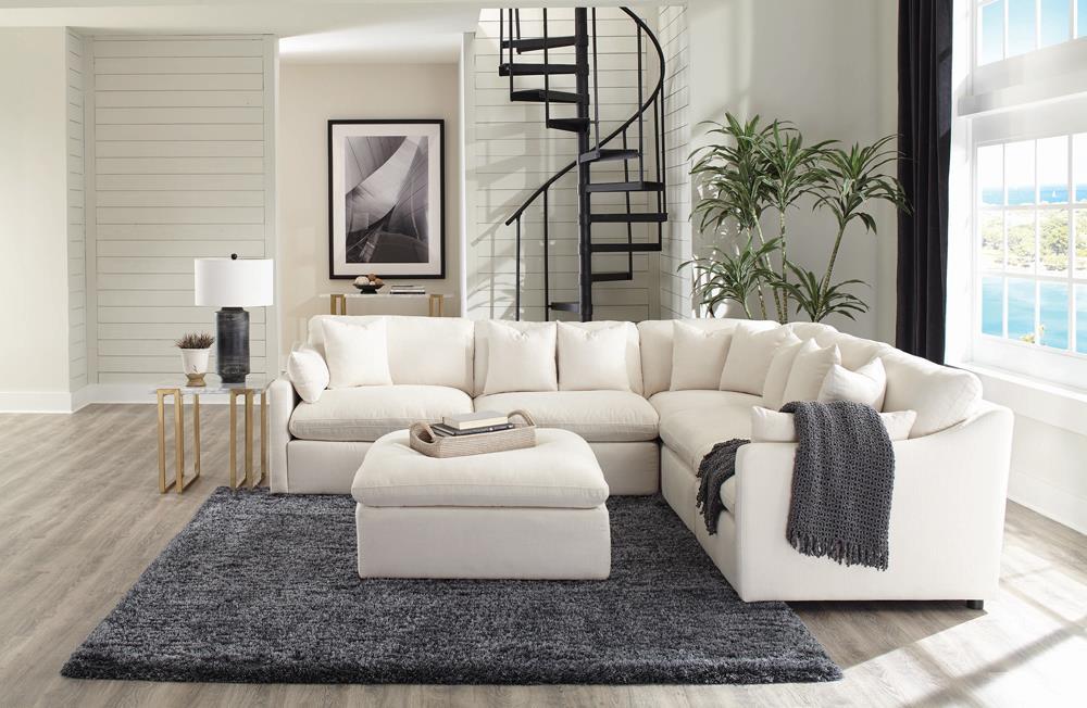 Hobson Cushion Seat Ottoman Off-White - Tony’s Furniture Store & Linen (GA) - Multi Location