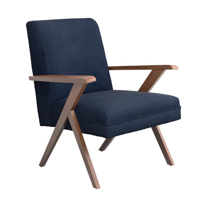 Cheryl Wooden Arms Accent Chair Dark Blue and Walnut - Tony’s Furniture Store & Linen (GA) - Multi Location
