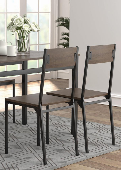 Lana 5-piece Rectangular Dining Table Set Dark Brown and Matte Black - Tony’s Furniture Store & Linen (GA) - Multi Location