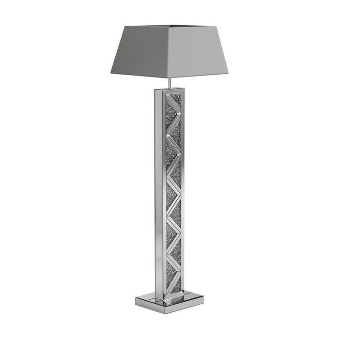 Carmen Geometric Base Floor Lamp Silver - Tony’s Furniture Store & Linen (GA) - Multi Location