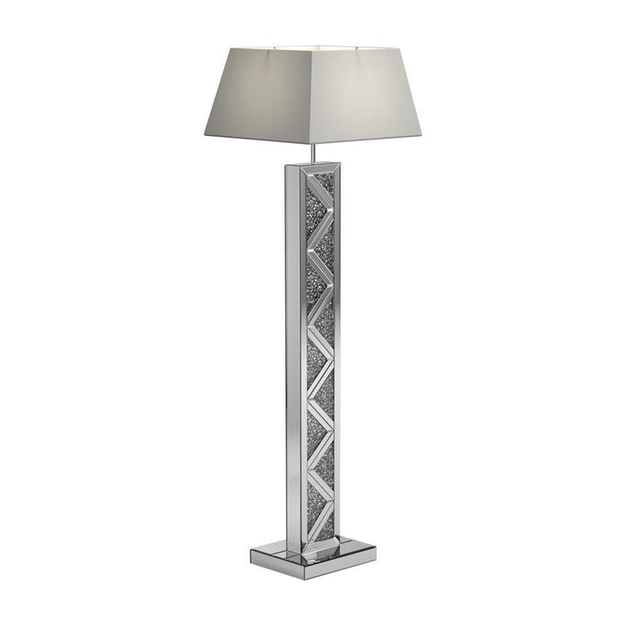 Carmen Geometric Base Floor Lamp Silver - Tony’s Furniture Store & Linen (GA) - Multi Location