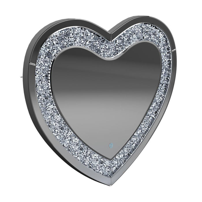 Aiko Heart Shape Wall Mirror Silver - Tony’s Furniture Store & Linen (GA) - Multi Location