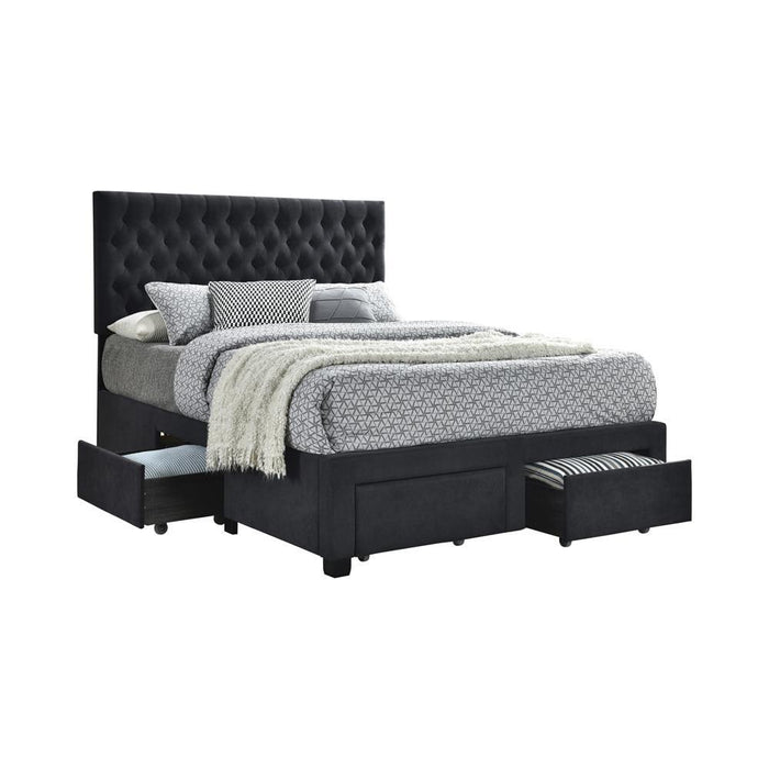 Soledad Full 4-drawer Button Tufted Storage Bed Charcoal - Tony’s Furniture Store & Linen (GA) - Multi Location