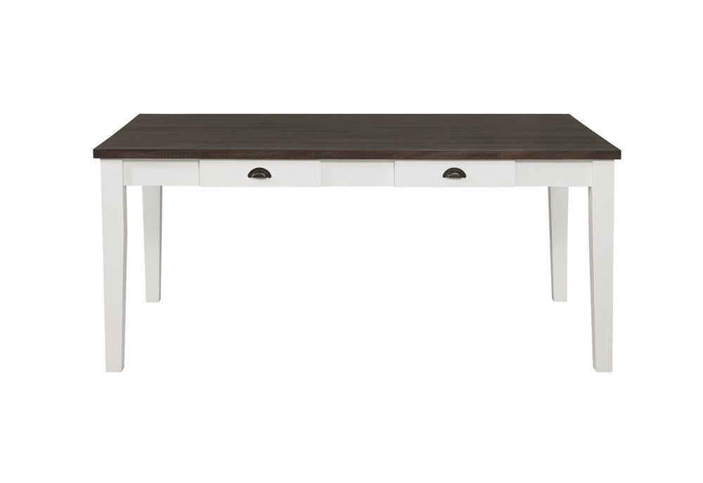 Kingman 4-drawer Dining Table Espresso and White - Tony’s Furniture Store & Linen (GA) - Multi Location