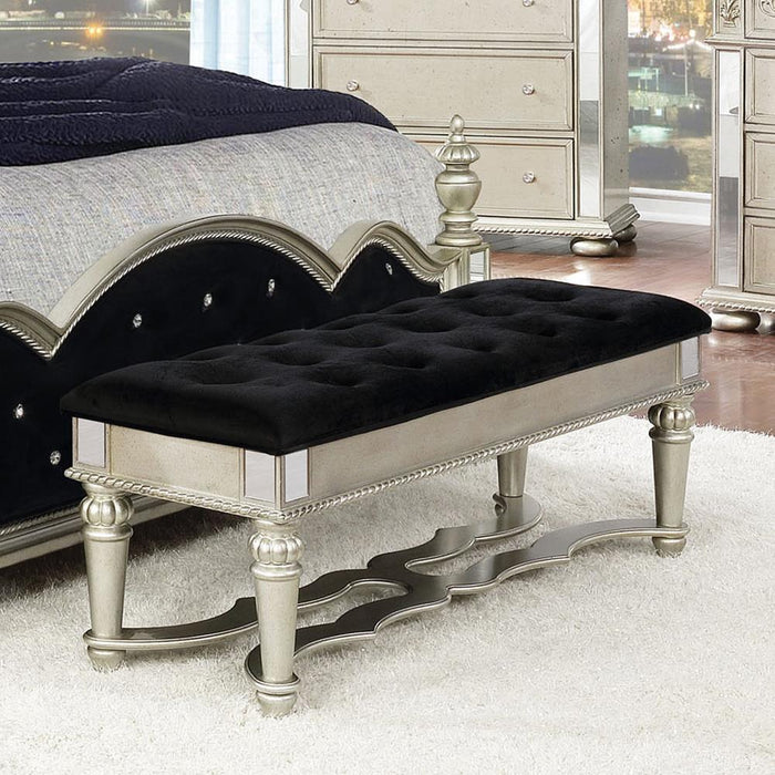 Heidi Upholstered Bench Metallic Platinum - Tony’s Furniture Store & Linen (GA) - Multi Location