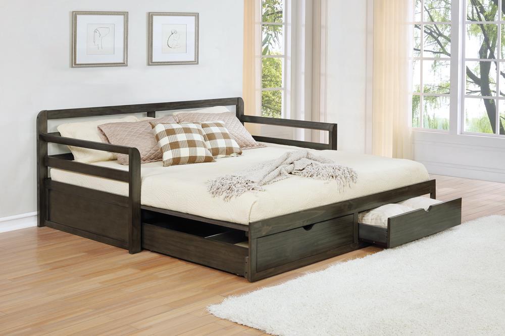 Sorrento 2-drawer Twin XL Daybed with Extension Trundle Grey - Tony’s Furniture Store & Linen (GA) - Multi Location