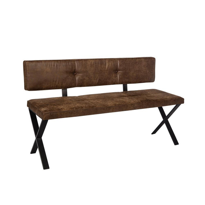 Abbott Upholstered Dining Bench Antique Brown and Matte Black - Tony’s Furniture Store & Linen (GA) - Multi Location