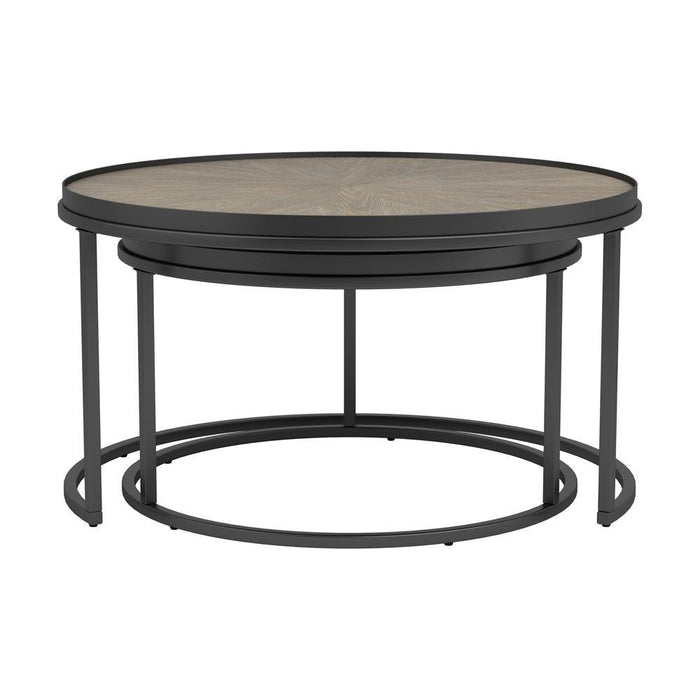 Rodrigo 2-piece Round Nesting Tables Weathered Elm - Tony’s Furniture Store & Linen (GA) - Multi Location