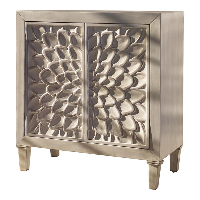 Clarkia Accent Cabinet with Floral Carved Door White - Tony’s Furniture Store & Linen (GA) - Multi Location