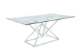 Beaufort Rectangle Glass Top Dining Table Chrome - Tony’s Furniture Store & Linen (GA) - Multi Location