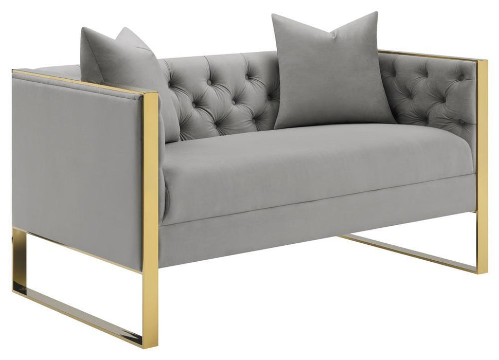 Eastbrook Tufted Back Loveseat Grey - Tony’s Furniture Store & Linen (GA) - Multi Location