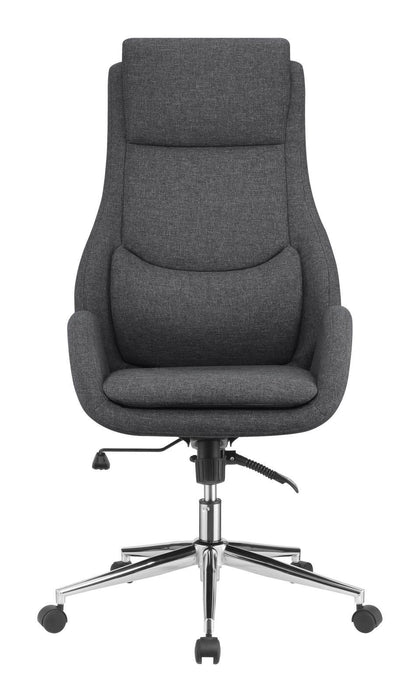 Cruz Upholstered Office Chair with Padded Seat Grey and Chrome - Tony’s Furniture Store & Linen (GA) - Multi Location