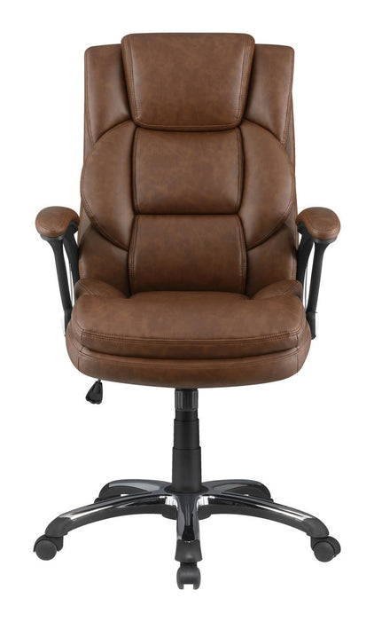 Nerris Adjustable Height Office Chair with Padded Arm Brown and Black - Tony’s Furniture Store & Linen (GA) - Multi Location